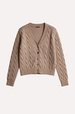 Cable Cardigan, Brown Sugar-Minnie Rose