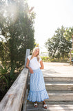 Smocked Waist Skirt, Ditsy Ditsy Falling Violets-Sail to Sable