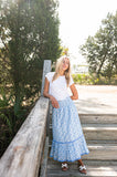 Smocked Waist Skirt, Ditsy Ditsy Falling Violets-Sail to Sable