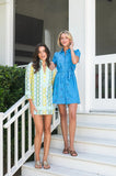 Hannah Dress, Azure Floral Eyelet-Sail to Sable