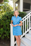 Hannah Dress, Azure Floral Eyelet-Sail to Sable