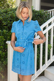 Hannah Dress, Azure Floral Eyelet-Sail to Sable