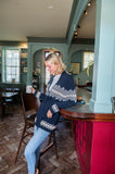 STS Tie Front Cardigan, Navy-Sail to Sable