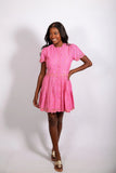 STS Embroidered Button Up Mini Dress, Candy Pink-Sail to Sable