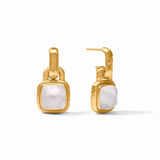 JV Sahara Hoop & Charm Earring, Iridescent Clear Crystal-Julie Vos