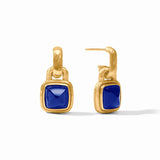 JV Sahara Hoop & Charm Earring, Iridescent Sapphire Blue-Julie Vos