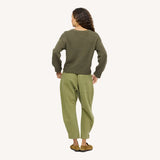 KR Saturday V Neck Sweater, Army Green-Kerri Rosenthal