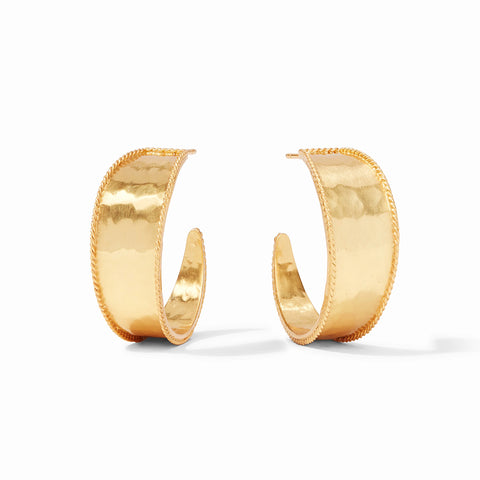 JV Medium Savoy Hoop Earring, Gold-Julie Vos