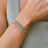 Two Toned Watch Band Bracelet, Silver & Gole-Nikki Smith Designs