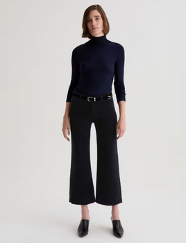 AG Saige Wide Leg Crop Corduroy, Super Black-AG