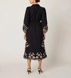 Cleobella Elyse Midi Dress, Black/Ivory-Cleobella