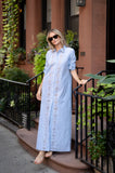 Maxi Shirt Dress, Blue/ White-Sail to Sable