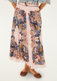 Sea Garden Scarf Maxi Skirt, Soft Pink-Farm Rio