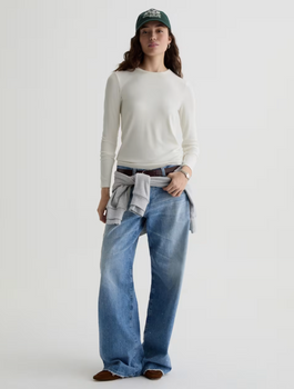 Julia Essential Long Sleeve Tee, Powder-AG