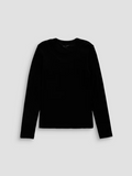 Julia Essential Long Sleeve Tee, Super Black-AG