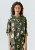 Garden Floral Blouse, Khaki Red-oui