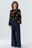 oui Rose Blouse, Black Red-oui