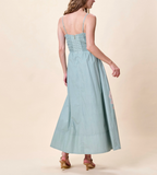 Riley Ankle Dress, Moresco Blue Surf-Cleobella