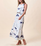 Venetia Top, Liliana Blue Surf Print-Cleobella