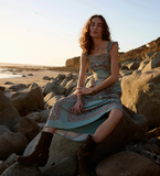 Veronique Ankle Dress, Bleura Print-Cleobella