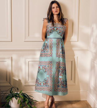 Veronique Ankle Dress, Bleura Print-Cleobella