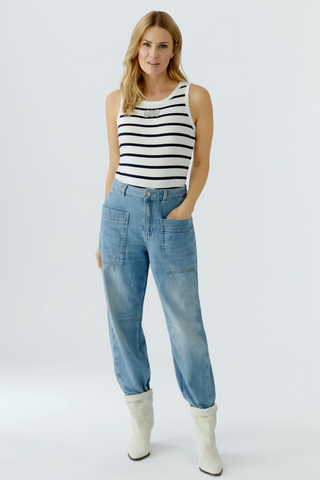 Striped Tank, Off White Blue-oui
