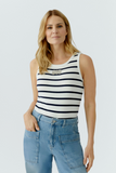 Striped Tank, Off White Blue-oui