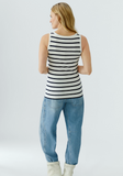 Striped Tank, Off White Blue-oui