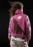 GOGO Short Coyote Cardi, Raspberry/ Snow-GOGO Sweaters