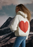 GOGO Short Heart Cardi, Snow Orange-GOGO Sweaters