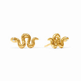 JV Snake Stud Earrings, Cubic Zirconia-Julie Vos
