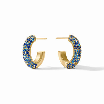 JV Stardust Medium Hoop Earring, Sapphire Blue-Julie Vos