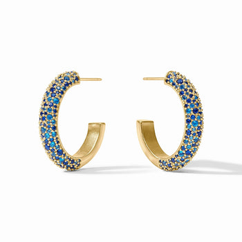 JV Stardust Large Hoop Earring, Sapphire Blue-Julie Vos