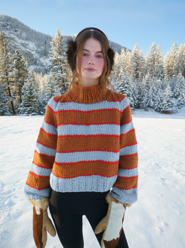 Stripe Pullover, Sage Peach-GOGO Sweaters
