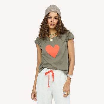 KR Suke Imperfect Heart Tee, Army Green-Tomato-Kerri Rosenthal