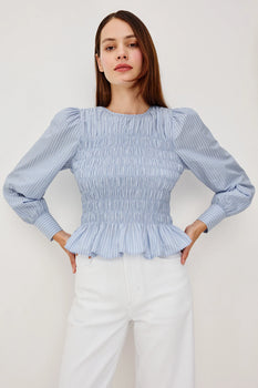 Tabi Top, Oxford Stripe-Rails