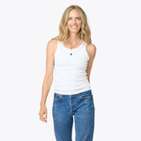 Kerri Rosenthal Heart Tank, White-Kerri Rosenthal