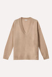 MR Long/Lean V-Neck, Camel-Minnie Rose