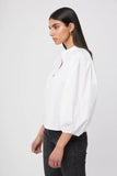 Balloon sleeve Shirt, White-The Shirt - Rochelle Behrens