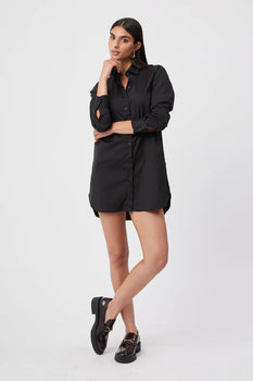 rochelle behrens shirt dress The Drop Waist Shirt Dress Sky Blue Check / XS