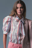 French Bow Shirt, Multi Plaid-The Shirt - Rochelle Behrens