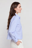TS Long Sleeve Boxy Crop, Thin Blue/ White Stripe-The Shirt - Rochelle Behrens