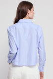 TS Long Sleeve Boxy Crop, Thin Blue/ White Stripe-The Shirt - Rochelle Behrens