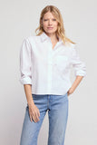 The Long Sleeve Boxy Crop, White-The Shirt - Rochelle Behrens