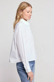 The Long Sleeve Boxy Crop, White-The Shirt - Rochelle Behrens
