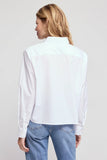 The Long Sleeve Boxy Crop, White-The Shirt - Rochelle Behrens