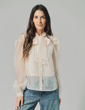 French Bow Shirt, Ivory-The Shirt - Rochelle Behrens