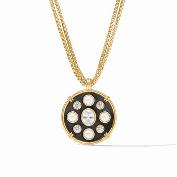 Julie Vos Tribeca Statement Necklace, Black/ Pearl-Julie Vos