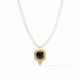Tudor Delicate Necklace, Gold-Obsidian Black-Julie Vos