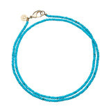 JW DBL Wrap Bead Necklace, Turquoise-Jane Win